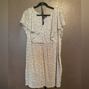 Chiffon cocktail dress with ruffle sleeve and belt